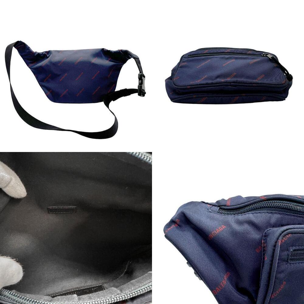 Balenciaga Allover Waist Bag Body Navy Blue Silver - Picture 3 of 4
